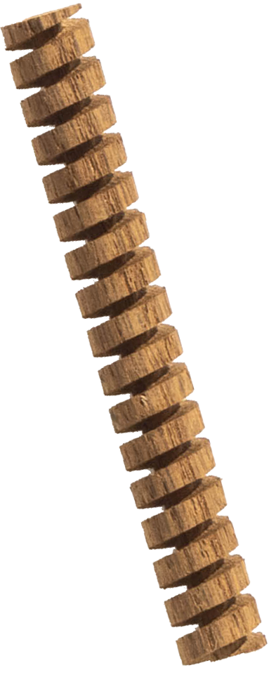 A spiral cut piece of wood known as a spire